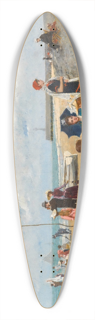 Francesc Miralles i Galaup - Tarde en la Playa (An Afternoon on the Beach) 39.3 inch art pintail longboard deck