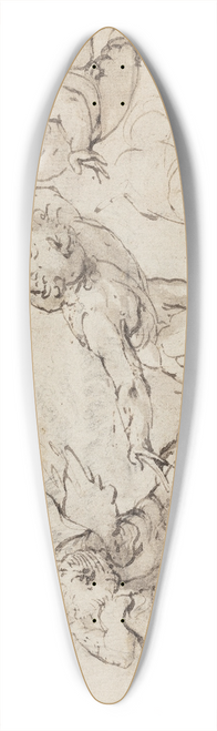 Francesco Albani - Flyvende putti 39.3 inch art pintail longboard deck
