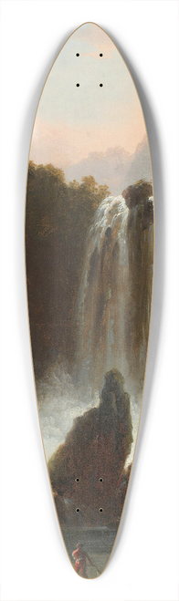 Francesco Fidanza - A Italian landscape witha cascade 39.3 inch art pintail longboard deck
