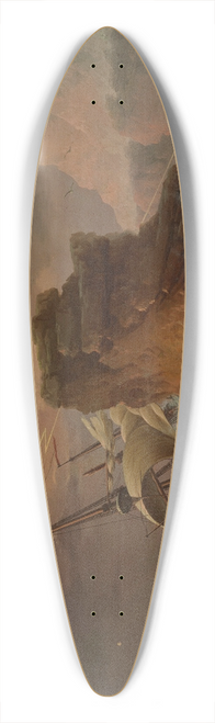 Francesco Fidanza - A shipwreck in a storm 39.3 inch art pintail longboard deck