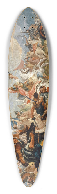 Francesco Fontebasso - Joshua Lets The Sun Stand Still In The Battle Of The Amorites 39.3 inch art pintail longboard deck