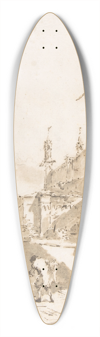 Francesco Guardi - Dice Players in a Venetian Square 39.3 inch art pintail longboard deck