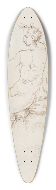 Francesco Salviati - Sitzender Apoll mit Lyra und eine stehende Frau, links eine Mauer 39.3 inch art pintail longboard deck