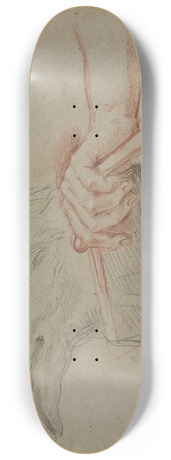 Carlo Maratti - Study for an eagles head, three studies for a hand with a quill_and one study for a hand holding a book 8.25 inch art skate deck
