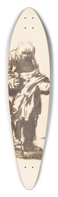 Francisco de Goya - Beggar with a staff in his right hand 39.3 inch art pintail longboard deck