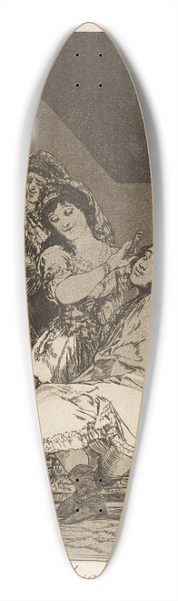Francisco de Goya - Le descaona. (She fleeces him.) 39.3 inch art pintail longboard deck
