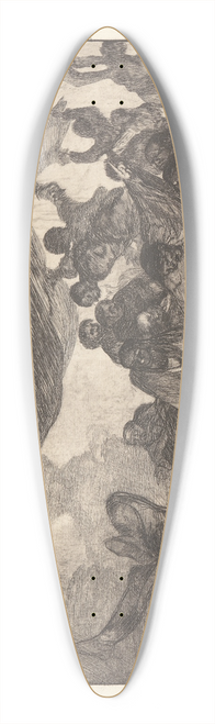 Francisco de Goya - Without Commending Himself either to God or the Devil [Clear Folly] (Sin Recomendarse a Dios ni al Diablo [Disparate Claro]) 39.3 inch art pintail longboard deck