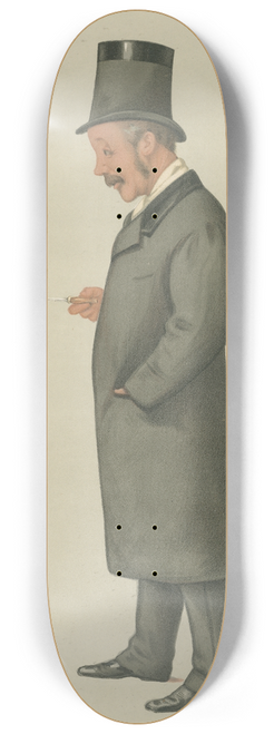 Carlo Pellegrini - Military and Navy; The Ever Victorious Army, Lt. Colonel Charles George Gordon, February 19, 1881 8.25 inch art skate deck