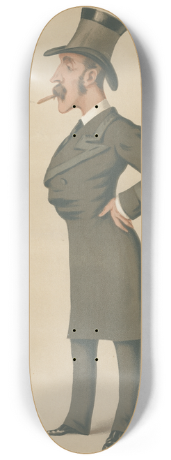 Carlo Pellegrini - Military and Navy; The Price, Colonel Owen Lewis Cope Williams, January 19, 1878 8.25 inch art skate deck