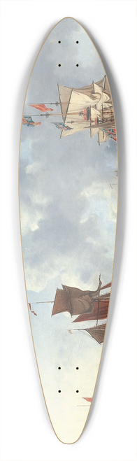 Francis Swaine - The Landing of the Sailor Prince at Spithead 39.3 inch art pintail longboard deck
