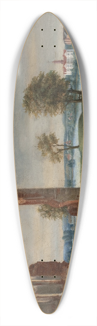 Franciszek Smuglewicz - Birai in Lithuania with the ruins of the Radziwi castle 39.3 inch art pintail longboard deck