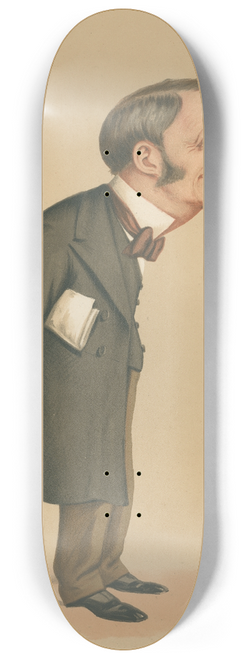 Carlo Pellegrini - Politicians; An Amateur Whip, Sir Charles Forster, March 28, 1874 8.25 inch art skate deck