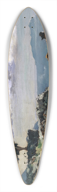 Frank Buchser - Girl on Ashlars of the Antique City Walls of Norba 39.3 inch art pintail longboard deck