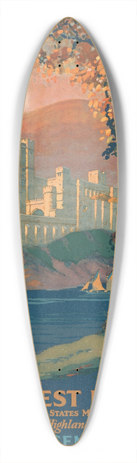 Frank Hazell - West Point, United States Military Academy, in the highlands of the Hudson. New York Central Lines 39.3 inch art pintail longboard deck
