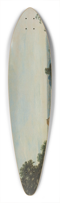 Frans Post - Brazilian landscape with the village of Igara. To the left the church of Sts Cosmas and Damian 39.3 inch art pintail longboard deck