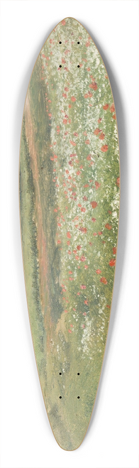 Frantiek Kavn - Fields with Wild Poppies 39.3 inch art pintail longboard deck