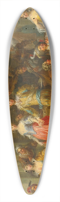 Franz Christoph Janneck - An Elegant Company, With Figures Playing Musical Instruments And Merrymaking In An Interior 39.3 inch art pintail longboard deck
