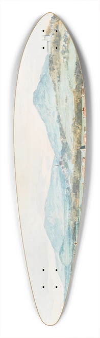 Franz Kulstrunk - A view of Salzburg; Salzach river in the foreground with the old St- Johns Hospital, the church of St. John and Mlleggertor 39.3 inch art pintail longboard deck