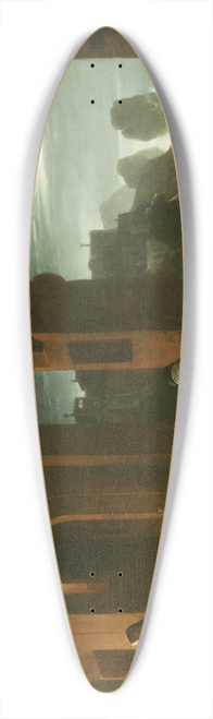Franz Ludwig Catel - Nuns in the Certosa Cloister, overlooking a Moonlit Sea towards the Faraglioni, Capri 39.3 inch art pintail longboard deck