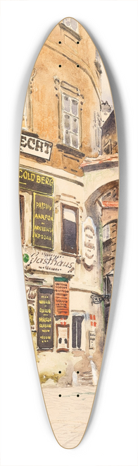 Franz Poledne - Fleischmarkt in Vienna with figural staffage and a view into Griechengasse 39.3 inch art pintail longboard deck