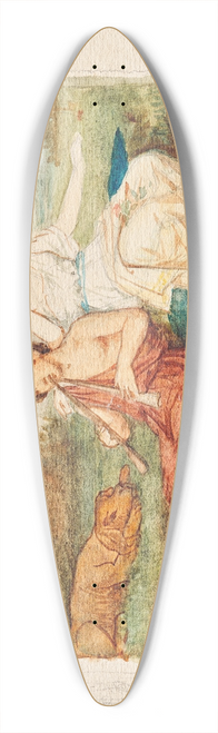Franz von Matsch - Knabe mit Doppelflte und Muse 39.3 inch art pintail longboard deck