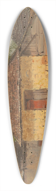 Frederic Edwin Church - Houses, Mt. Salus 39.3 inch art pintail longboard deck
