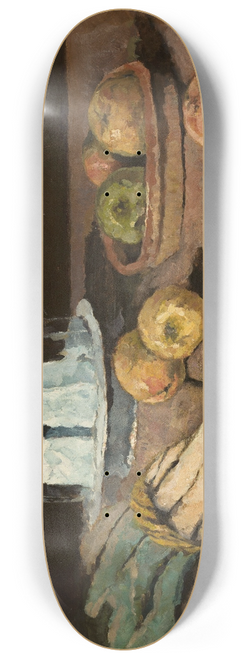 Carl Schuch - Still life with leeks, apples and cheese 8.25 inch art skate deck