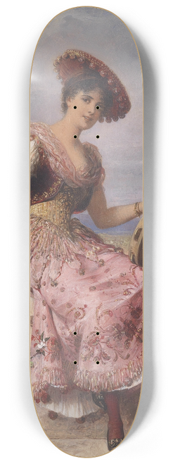 Carl Schweninger, Jr - Young tambourine player 8.25 inch art skate deck