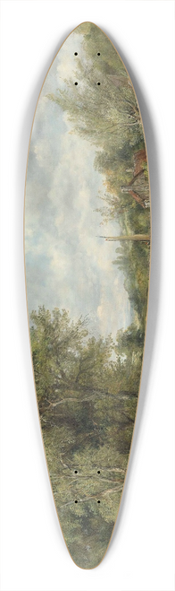 Frederick Waters Watts - A wooded landscape with a cattle and cottage beyond 39.3 inch art pintail longboard deck