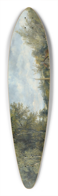 Frederick Waters Watts - A Wooded Landscape With Cattle And A Cottage Beyond 39.3 inch art pintail longboard deck