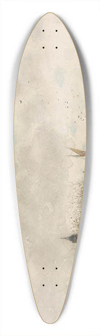Fredericus Jacobus van Rossum du Chattel - Rivierlandschap met gezicht op een dorp 39.3 inch art pintail longboard deck