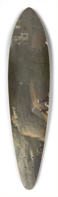Frederik de Moucheron - Landscape with a carriage 39.3 inch art pintail longboard deck