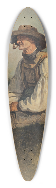 Friedrich August Matthias Gauermann - Bearded Man Smoking a Pipe 39.3 inch art pintail longboard deck