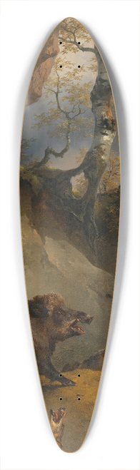 Friedrich August Matthias Gauermann - Ein von Wlfen angefallener Eber 39.3 inch art pintail longboard deck