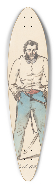 Friedrich Carl von Scheidlin - Man with his Hands in the Pockets 39.3 inch art pintail longboard deck