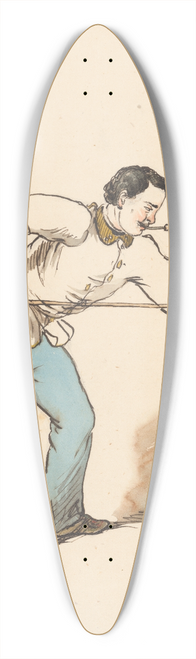 Friedrich Carl von Scheidlin - While Playing Billiard 39.3 inch art pintail longboard deck