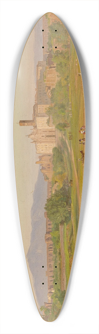 Friedrich Loos - Blick auf die Basilica di Santa Croce in Gerusalemme (Rom) 39.3 inch art pintail longboard deck