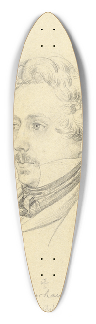 Friedrich Preller the Elder - Portrait of Painter Jan Antoon Verschaeren 39.3 inch art pintail longboard deck
