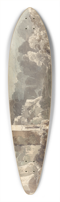 Friedrich Salath - Ruins of a Fortified Tower among Wooded Hills II 39.3 inch art pintail longboard deck