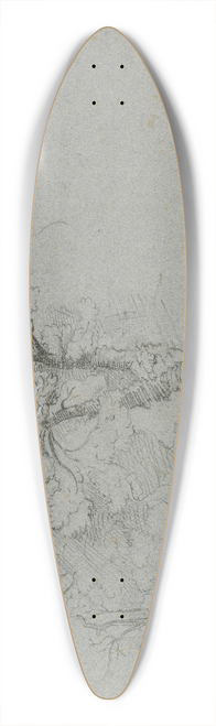 Friedrich von Nerly - Group of trees 39.3 inch art pintail longboard deck