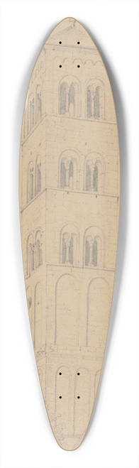 Friedrich Wilhelm Ludwig - Nordturm (Eulenturm) des Klosters Sankt Peter und Paul in Hirsau 39.3 inch art pintail longboard deck