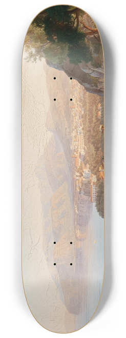 Carl Wilhelm Gtzloff - View of Sorrento, with a family outing in the foreground 8.25 inch art skate deck