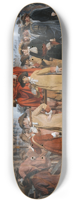 Carl Wurzinger - Ernst Rdiger Graf Starhemberg besichtigt die Verteidigungsarbeiten auf der Lwelbastei (1683) 8.25 inch art skate deck