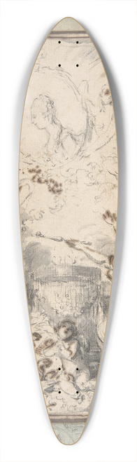 Gabriel de Saint-Aubin - Allegory on the Marriage of the Dauphin and Marie-Antoinette in 1770 39.3 inch art pintail longboard deck