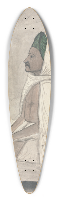 Gangaram Chintaman Tambat - Devotee in a Green Turban 39.3 inch art pintail longboard deck