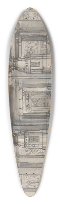 Gangaram Chintaman Tambat - The Upper Story of Jagannatha Sabha 39.3 inch art pintail longboard deck