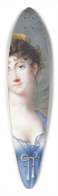 Genot - Lady in Blue with Yellow Shawl 39.3 inch art pintail longboard deck
