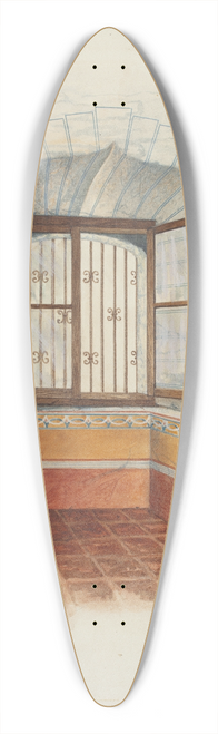 Geoffrey Holt and Harry Mann Waddell - Restoration Drawing  Wall Painting Around Window, with Grille 39.3 inch art pintail longboard deck
