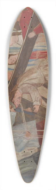 Geoffrey Holt - Station of the Cross No. 8  Jesus Speaks to the Women of Jerusalem 39.3 inch art pintail longboard deck
