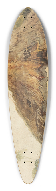 George Chinnery - A Bengal scene with a thatched dwelling and a goat beside a bridge 39.3 inch art pintail longboard deck